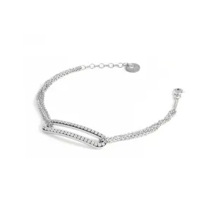 Bracciale in argento bianco e zirconi