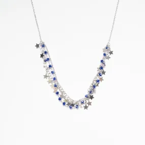 Collana in Argento Con Pietre Blu e Stelline
