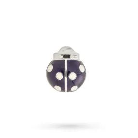 Spilla coccinella blu pois bianchi argento 925 smalto